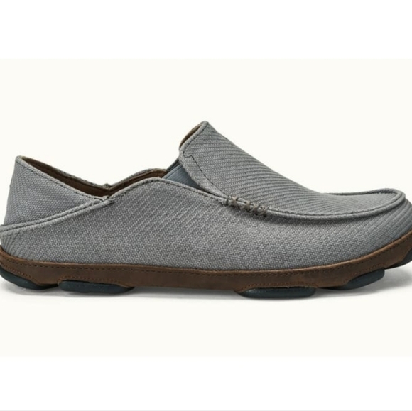 Olukai Mens Moloa Kapa Loafer Charcoal Slip on shoes sz 11.5 - Picture 1 of 13